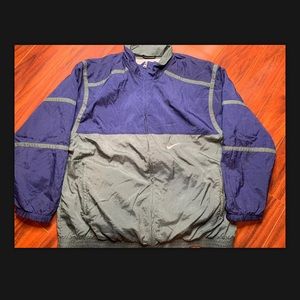 Nike Jacket Adult XL Green Blue Swoosh Windbreaker